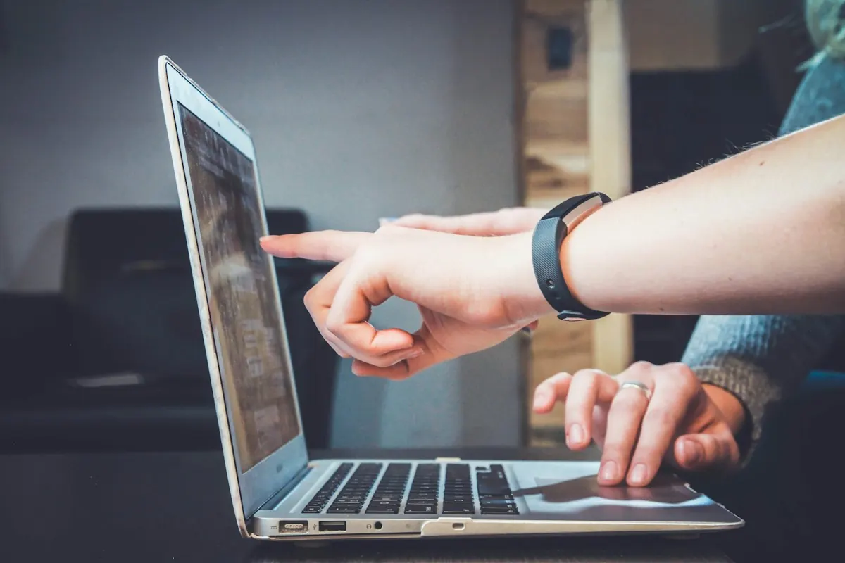 Professional working remotely with technology and data