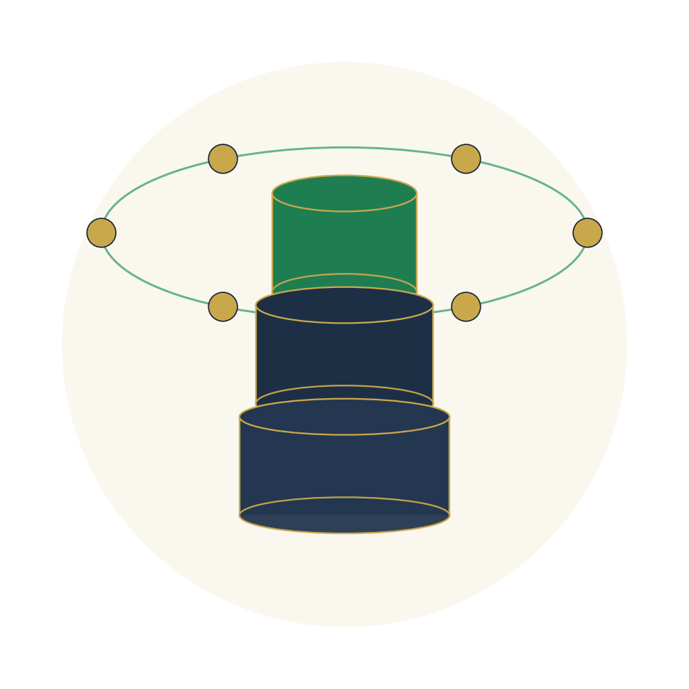 Abstract Oracle Fusion Cloud platform illustration
